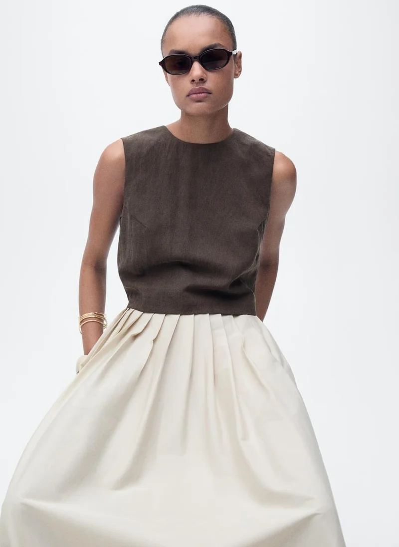 MANGO lyocell top with buttons on the back